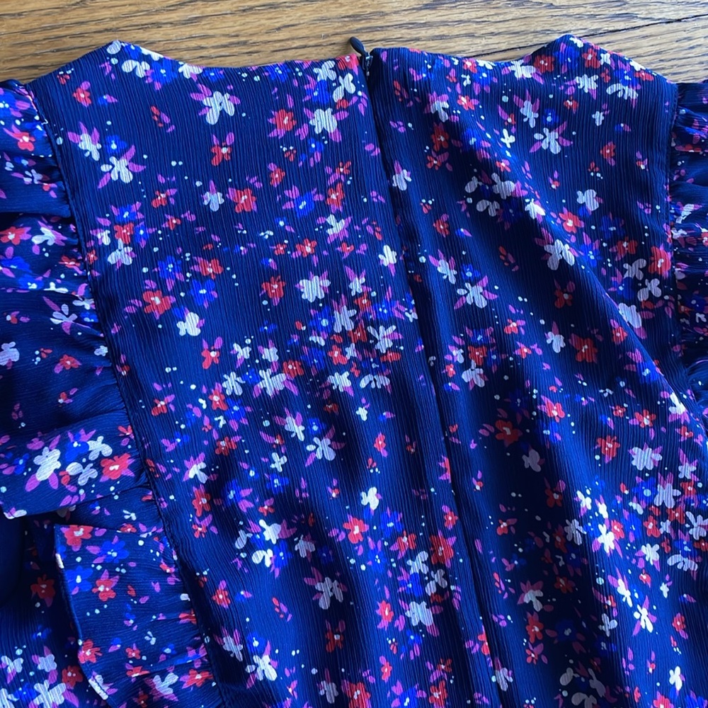 J. Crew | Navy Blue Floral Dress (2) - Picture 7 of 8